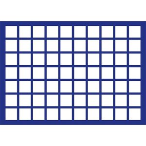 Tableau, Modèle D - Compartiment dim: 26 x 26 mm. (70 pcs.) Bleu royal - dim: 327 x 227 x 10 mm.