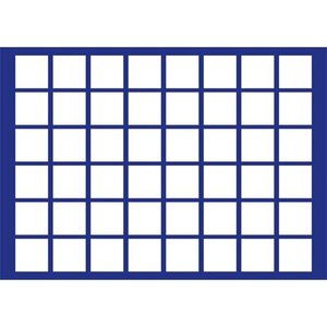 Tableau, Modèle D - Compartiment dim: 33 x 33 mm. (48 pcs.) Bleu royal - dim: 327 x 227 x 10 mm.