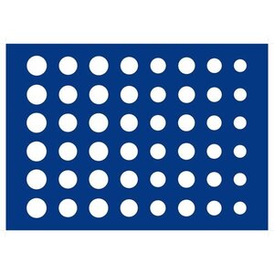 Tableau, Model D - Euromunten sets in capsules (6sets) Koningsblauw - afm: 327 x 227 x 10 mm.