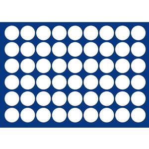 Tableau, Modell D - für Münzen Ø 29,5 mm. (54 Stk.) Königsblau - Abm: 327 x 227 x 10 mm.