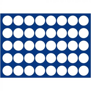 Tableau, Model D - for Coins Ø 26 mm. (40 pcs.) Royal blue - dim: 327 x 227 x 10 mm.