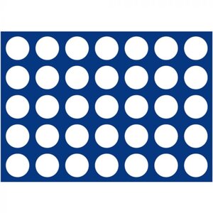 Tableau, Model D - for Coins Ø 32,5 mm. (35 pcs.) Royal blue - dim: 327 x 227 x 10 mm.