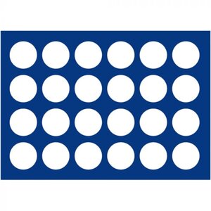 Tableau, Model D - for Coins Ø 38 mm. (24 pc.) Royal blue - dim: 327 x 227 x 10 mm.