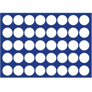 Tableau, Model D - for Coins Ø 37,5 mm. (40 pcs.) Royal blue - dim: 327 x 227 x 10 mm.