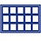 Tableau, Modèle D - Compartiment dim: 57 x 57 mm. (15 pcs.) Bleu royal - dim: 327 x 227 x 10 mm.