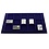 Tableau, Modèle D - Compartiment dim: 57 x 57 mm. (15 pcs.) Bleu royal - dim: 327 x 227 x 10 mm.