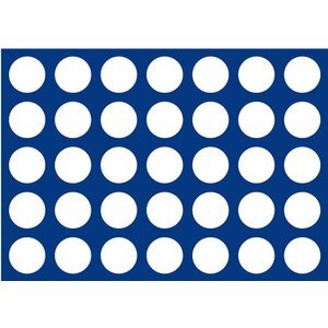 Tableau, Model D - for Coins Ø 34 mm. (35 pcs.) Royal blue - dim: 327 x 227 x 10 mm.
