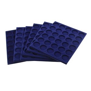 Tableau, Model D - voor Munten Ø 34 mm. (35 st.) Koningsblauw - afm: 327 x 227 x 10 mm.