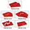 Tableau, Modèle G - Compartiment dim: 41 x 41 mm. (24 pcs.) Rouge - dim: 330 x 220 x 10 mm.