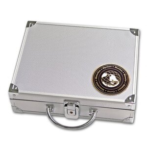 Case, Alu - suitable for: Coin sets of your choice (6 pc.) dim: 260 x 155 x 70 mm.
