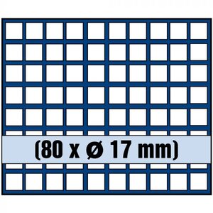 Tableau, Modèle A - Compartiment dim: 17 x 17 mm. (80 pcs.) Bleu royal - dim: 233 x 185 x 10 mm.