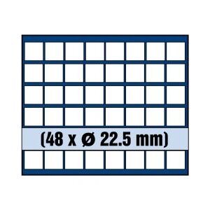 Tableau, Modèle A - Compartiment dim: 22,5 x 22,5 mm. (48 pces) Bleu royal - dim: 233 x 185 x 10 mm.
