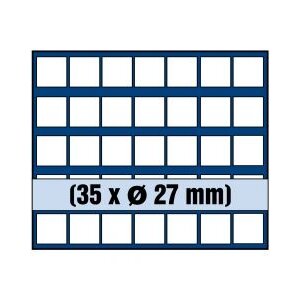 Tableau, Modell A - Fach Abm: 27 x 27 mm. (35 Stk.) Königsblau - Abm: 233 x 185 x 10 mm.