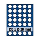 Safe, Tableau, Modell A - für Münzen Ø 29 mm. (35 Stck.)  Königsblau - Abm: 233x185x10 mm. ■ pro Stk.