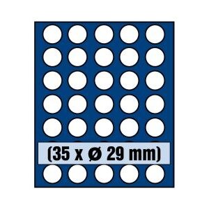 Tableau, Model A - for Coins Ø 29 mm. (35 pcs.) Royal blue - dim: 233 x 185 x 10 mm.