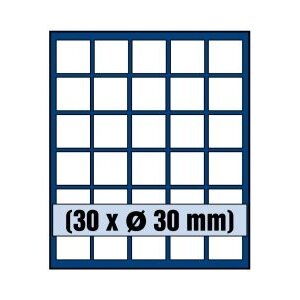 Tableau, Modèle A - Compartiment dim: 30 x 30 mm. (30 pcs.) Bleu royal - dim: 233 x 185 x 10 mm.