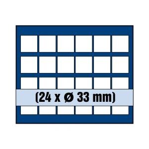Tableau, Modèle A - Compartiment dim: 33 x 33 mm. (24 pcs.) Bleu royal - dim: 233 x 185 x 10 mm.