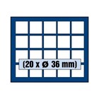 Safe, Tableau, Modell A - Fach Abm: 36x36 mm. (20 Stk.)  Königsblau - Abm: 233x185x10 mm. ■ pro Stk.