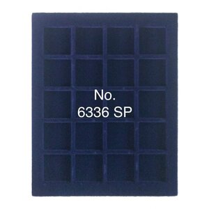 Tableau, Modèle A - Compartiment dim: 36 x 36 mm. (20 pcs.) Bleu royal - dim: 233 x 185 x 10 mm.