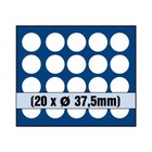 Safe, Tableau, Modèle A - pour Monnaies Ø 37 mm. (20 pcs.)  Bleu royal - dim: 233x185x10 mm. ■ par pc.