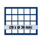 Safe, Tableau, Modèle A - Compartiment dim: 38x38 mm. (20 pcs.)  Bleu royal - dim: 233x185x10 mm. ■ par pc.