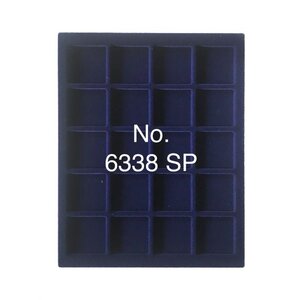 Tableau, Modèle A - Compartiment dim: 38 x 38 mm. (20 pcs.) Bleu royal - dim: 233 x 185 x 10 mm.