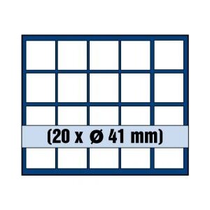 Tableau, Modèle A - Compartiment dim: 41 x 41 mm. (20 pcs.) Bleu royal - dim: 233 x 185 x 10 mm.