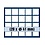Tableau, Modèle A - Compartiment dim: 41 x 41 mm. (20 pcs.) Bleu royal - dim: 233 x 185 x 10 mm.