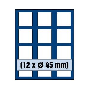 Tableau, Modèle A - Compartiment dim: 48 x 48 mm. (12 pc.) Bleu royal - dim: 233 x 185 x 10 mm.