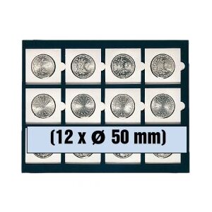 Tableau, Modèle A - Capsules 50 x 50 mm. (12 pcs.) Bleu royal - dim: 233 x 185 x 10 mm.