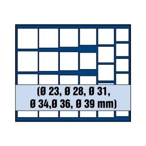 Tableau, Modèle A - Compartiment dim: Divers (28 pcs.) Bleu royal - dim: 233 x 185 x 10 mm.