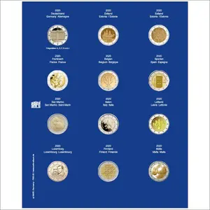 TOPset, Nachtrag - 2 Euro-Münzen in Kapseln - 2020 Blatt 32 - Transp/blauem Vordruckblatt - Abm: 185 x 230 mm.