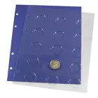 Safe, TOPjeu, Feuilles (4 anneaux)  Monnaies de  2 Euro sans capsules - Transp/feuille de fond bleue - dim: 185x230 mm. ■ par pc.