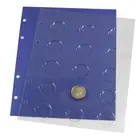 Safe, TOPset, Sheets (4 rings)  2 Euro coins without capsules - Transp/blue background sheet - dim: 185x230 mm. ■ per pc.