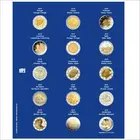 Safe, TOPset, Supplement - 2 Euro coins without capsules - 2019 sheet 24 - Transp/blue preprint sheet - dim: 185x230 mm. ■ per pc.