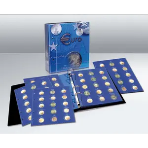 TOPset, Supplement - 2 Euromunten in capsules - 2022 blad 40 - Transp/blauw voordrukblad - afm: 185 x 230 mm.