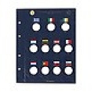 Vista, Sheets (4 rings) 2 Euro coins (20 pcs.) Erasmus 2022 - Transparent - dim: 202 x 252 mm.