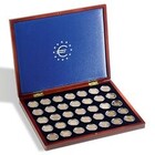 Leuchtturm, Presentation case, Volterra Uno - for  2 Euro coins in capsules (35 pcs.)  Mahogany color - dim: 305x245x30 mm. ■ per pc.