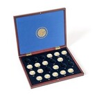 Leuchtturm, Presentation case, Volterra Uno - for Coins - Erasmus, 2 Euro coins in capsules (23 pc.)  Mahogany color - dim: 305x245x30 mm. ■ per pc.