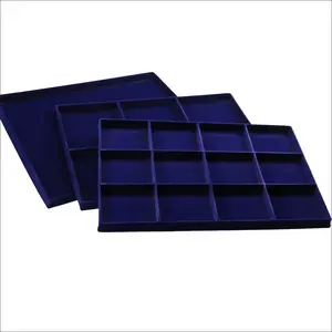 Tableau, Modèle P - Compartiment dim: 80 x 75 mm. (12 pcs.) Bleu royal - dim: 332 x 235 x 20 mm.