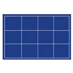Tableau, Modèle P - Compartiment dim: 80 x 75 mm. (12 pcs.) Bleu royal - dim: 332 x 235 x 20 mm.
