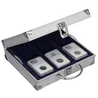 Safe, Koffer, Alu - geeignet für:  Slabs-Kapseln 60x85 mm. (24 Stk.)  Abm: 260x155x70 mm. ■ pro Stk.