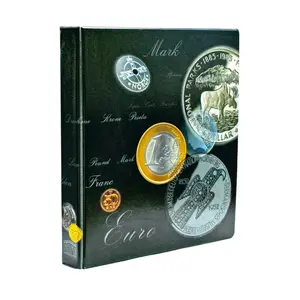 Artline, Album (4 Ringe) für Euro-Münzsätze - inkl. 4 Blätter - Designdruck - Abm: 240 x 275 x 45 mm.