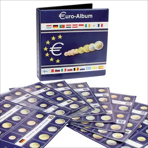Designo, Album (4 rings) for Euro coin sets - incl. 11 sheets - Designprint - dim: 225 x 240 x 45 mm.