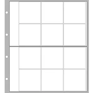 Designo, Sheets (4 rings) for Coins Ø 40 mm. (12 pcs.) Transparent - dim: 195 x 220 mm.