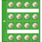 Safe, Designo, Sheets (4 rings)  for 2 Euro coins - Green preprint sheets - 195x220 mm. ■ per 5 pcs.