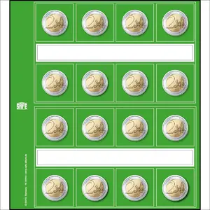 Safe Designo coin sheets, 2 Euro coins