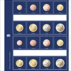 Safe, Designo, Sheets (4 rings)  for Euro coin sets - Blue preprint sheets - 195x220 mm. ■ per 5 pcs.