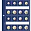 Designo, Sheets (4 rings) for Euro coin sets - Blue preprint sheets - 195 x 220 mm.
