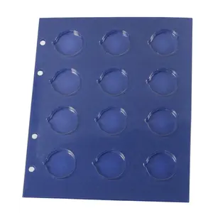TOPset, Bladen (4 rings) 5 Euromunten in capsules (12 st.) Transp/blauw achtergrondblad - afm: 185 x 230 mm.